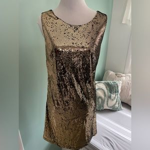 Gold mini dress